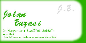 jolan buzasi business card